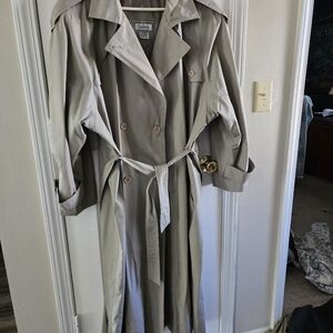 Gallery Woman Taupe Khaki Classic Trench Coat 3X